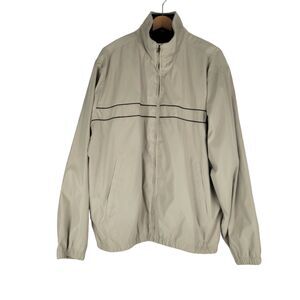 Van Heusen Full Zip Jacket Mens Size Large Lightweight Lined Beige